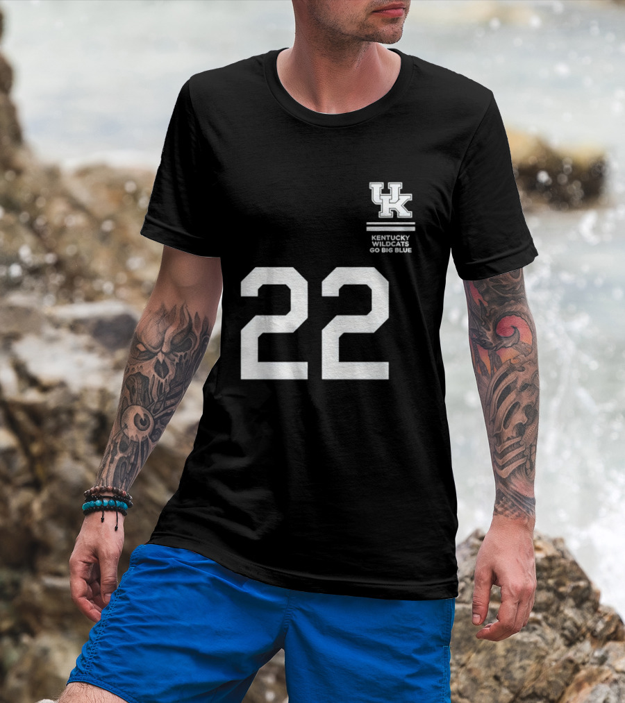 Kentucky Wildcats Milan Momcilovic Number 22 Go Big Blue T-Shirt