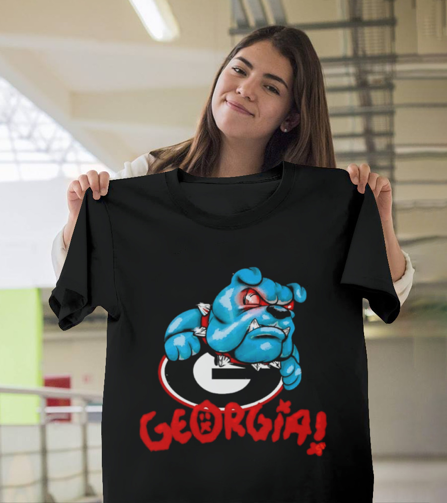 Georgia Bulldogs NCAA College Football Blue Bulldog T-Shirt