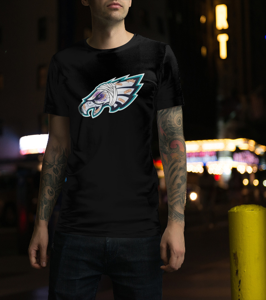 Philadelphia Eagles Injured Bandaged Logo Sports Humor T-Shirt