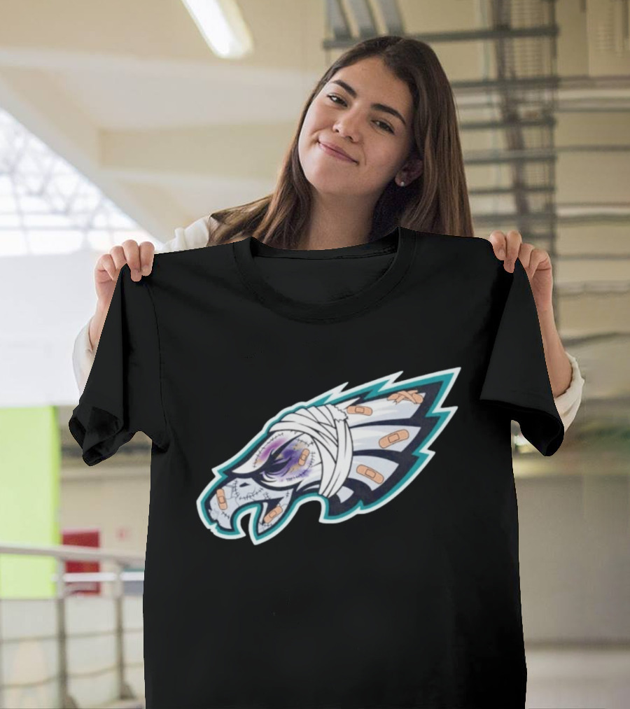 Philadelphia Eagles Injured Bandaged Logo Sports Humor T-Shirt