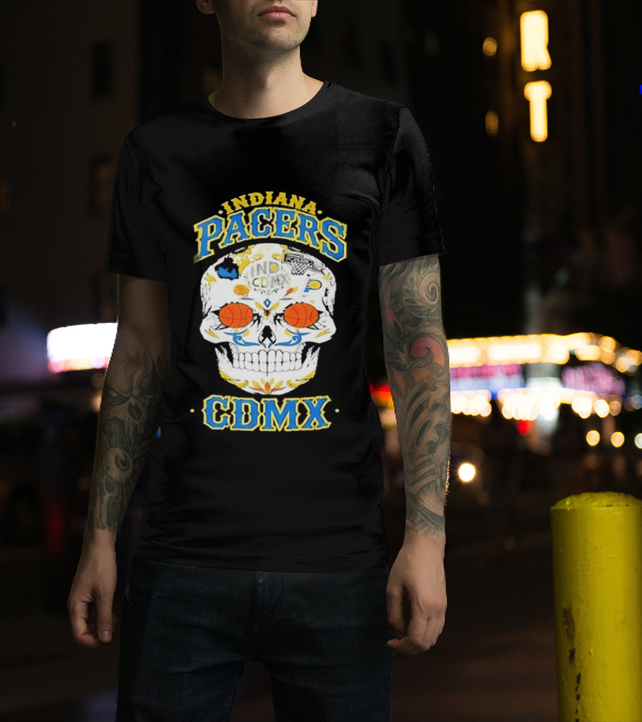 Indiana Pacers CDMX Sugar Skull NBA T-Shirt