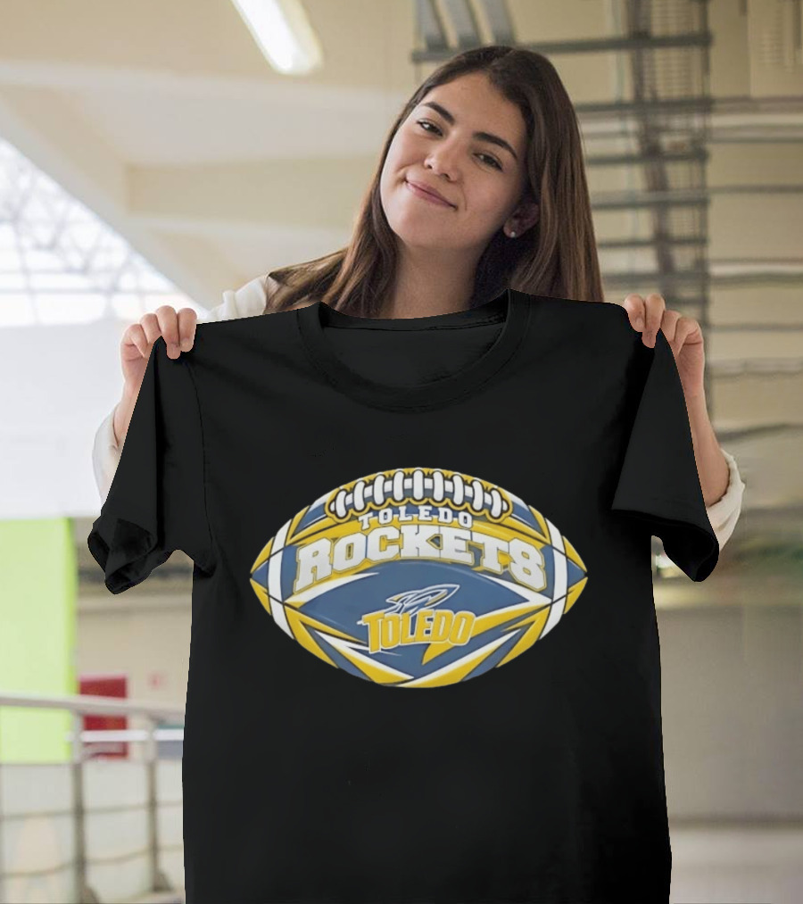 Toledo Rockets NCAA Football Oval Shape Team Spirit T-Shirt