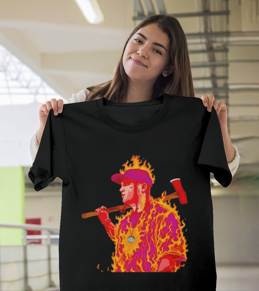 Trippie Redd Flaming Axe Fiery Rap T-Shirt