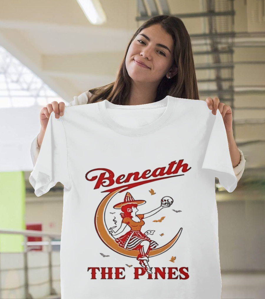 Beneath The Pines Witch Moon Skull Gothic T-Shirt