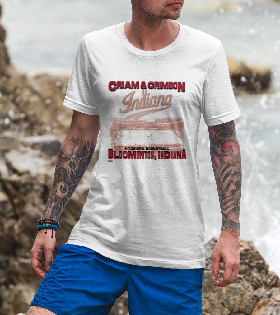 Cream & Crimson Indiana Hoosiers Basketball Bloomington Indiana T-Shirt