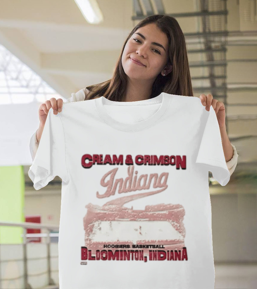 Cream & Crimson Indiana Hoosiers Basketball Bloomington Indiana T-Shirt