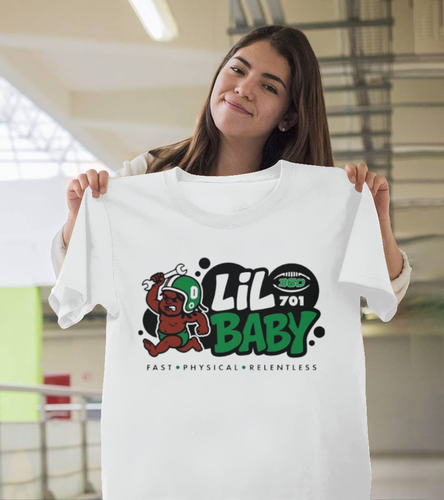 Lil Baby 360 701 Fast Physical Relentless Football Cartoon T-Shirt