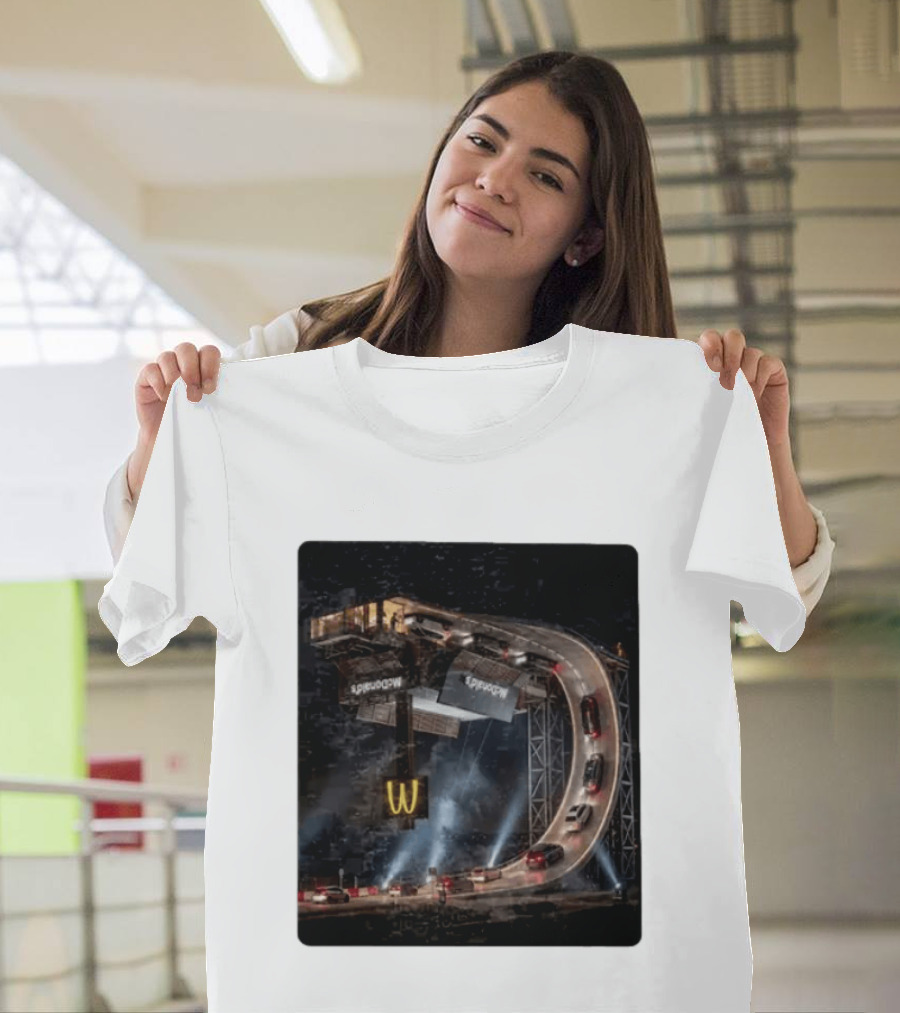 McDonald's Surreal Upside Down Drive Thru Concept Night Scene T-Shirt
