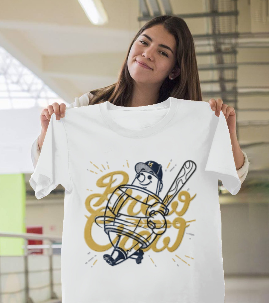 Milwaukee Brewers Brew Crew MLB Mascot Swinging Bat T-Shirt