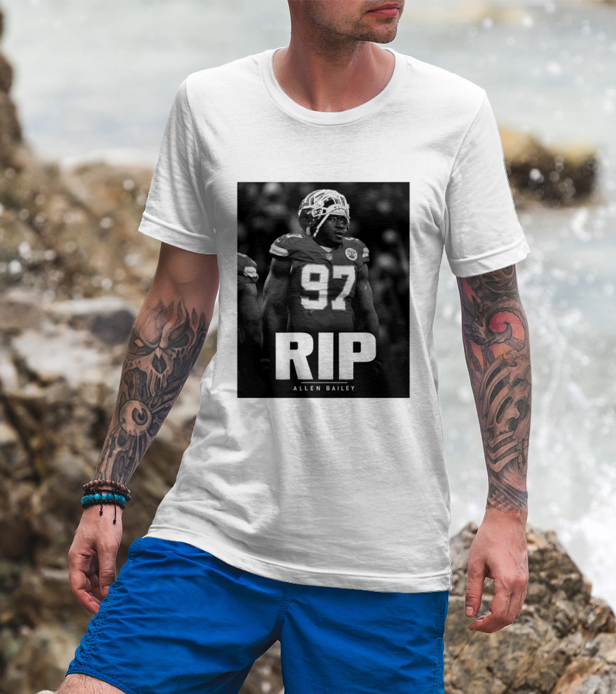 RIP Allen Bailey 1989 2026 Football Player Number 97 T-Shirt