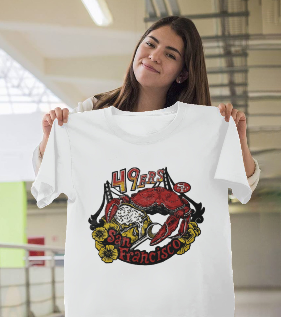 San Francisco 49ers Crab Sourdough Bread Golden Gate T-Shirt