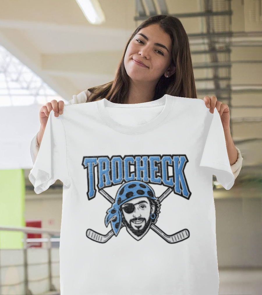 Trocheck Beard Pirate Crossed Hockey Sticks T-Shirt