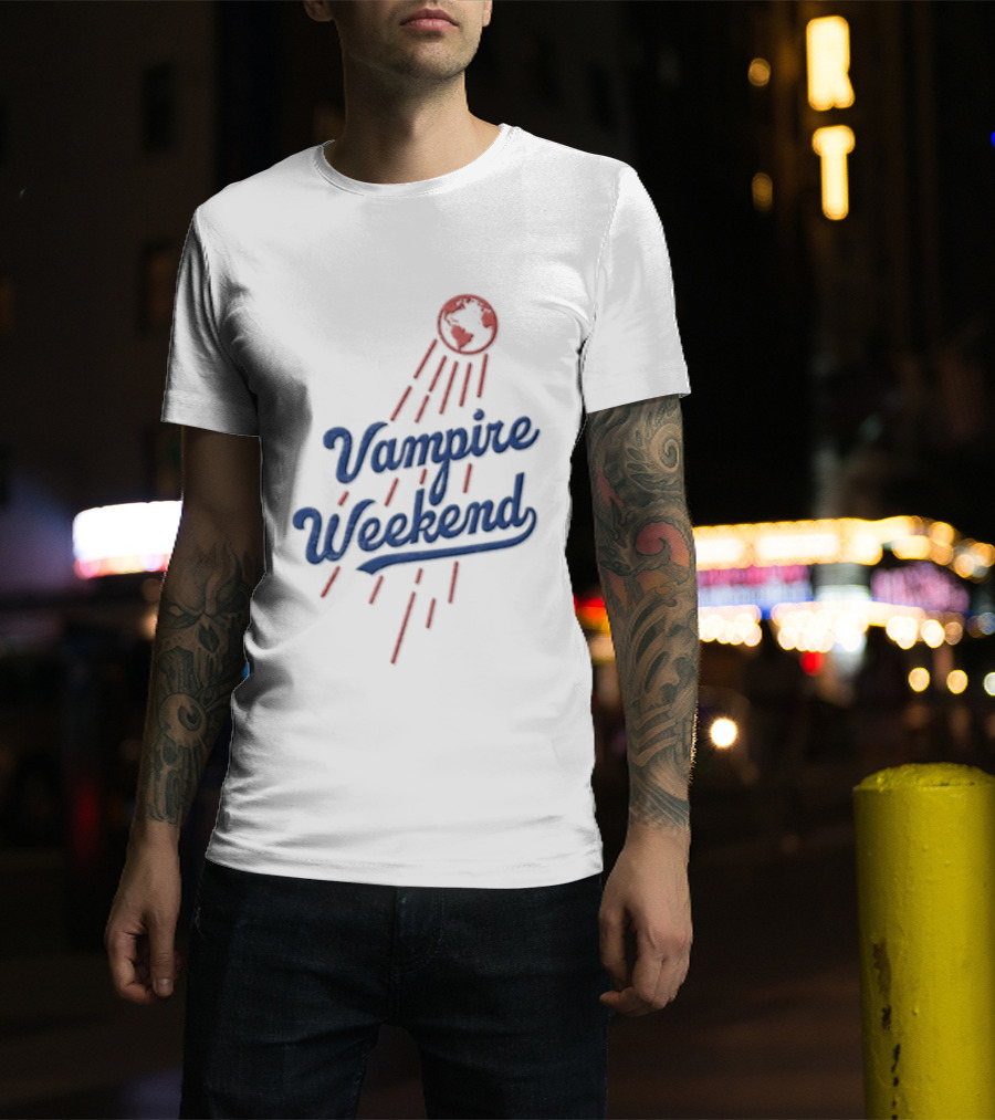 Vampire Weekend Globe Indie Rock Alternative Band Earth Rays T-Shirt