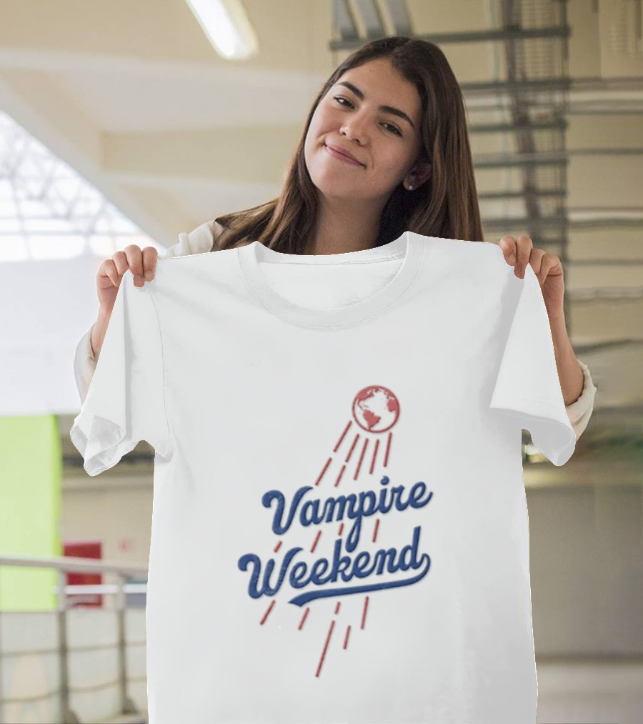 Vampire Weekend Globe Indie Rock Alternative Band Earth Rays T-Shirt
