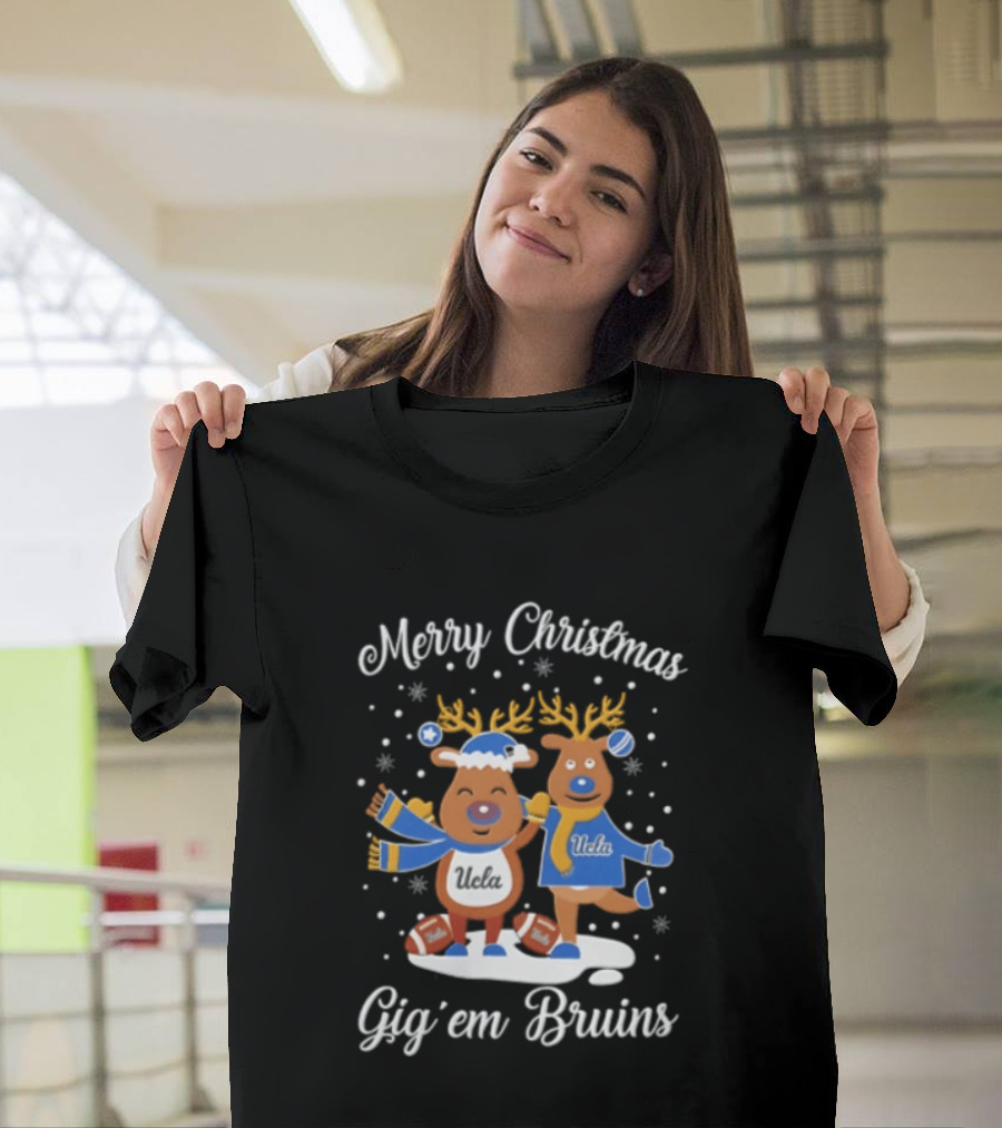 Merry Christmas UCLA Bruins Gig'em Reindeer Football Holiday 2026 T-Shirt