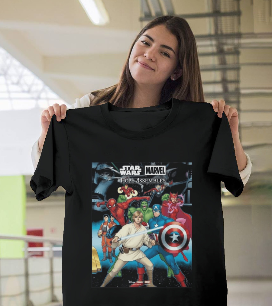 Star Wars Marvel Hope Assembles Crossover Featuring Iconic Heroes T-Shirt