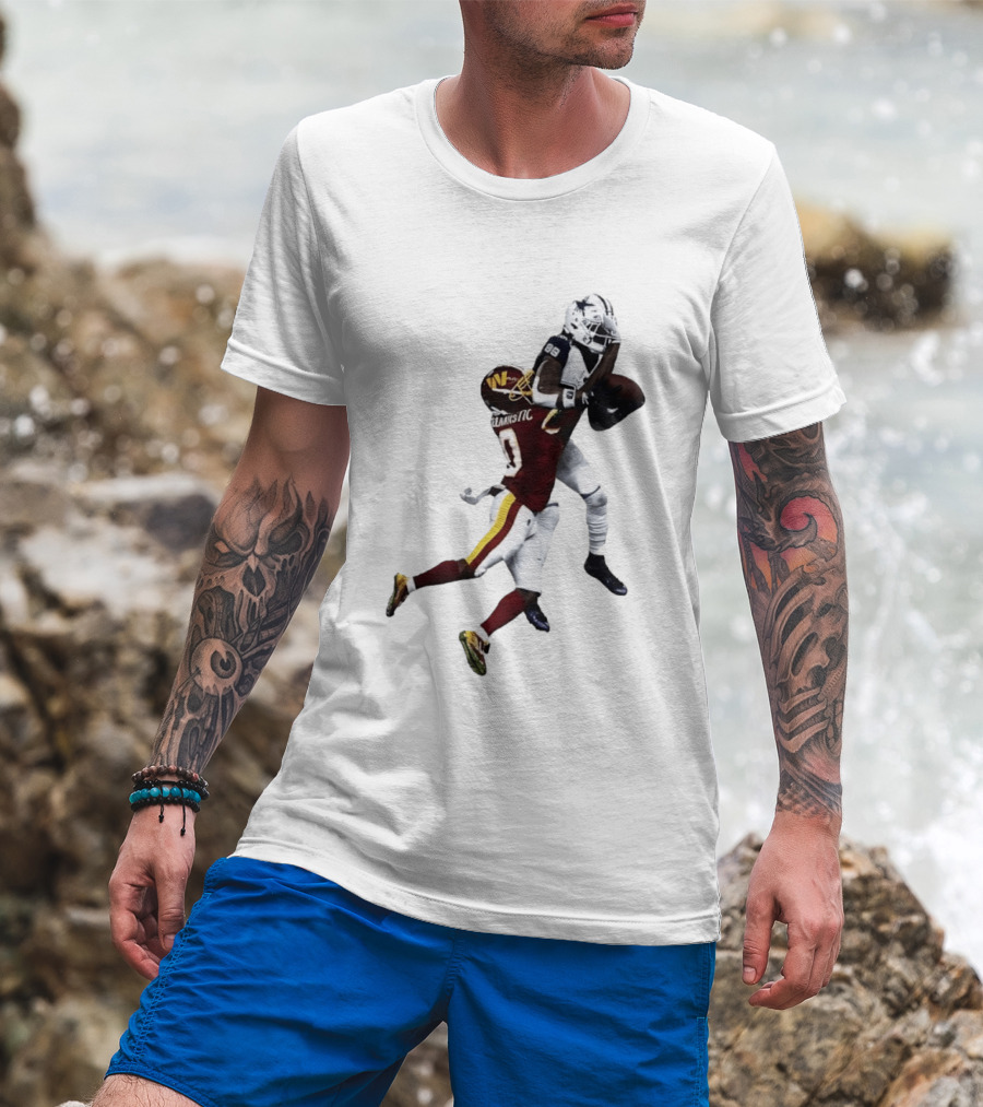 Benjamin St Juste Washington Commanders Defensive Play NFL Action T-Shirt