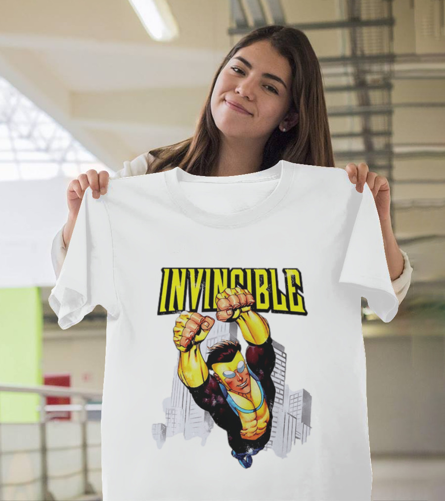 Invincible Mark Grayson Superhero Flying Action Pose T-Shirt