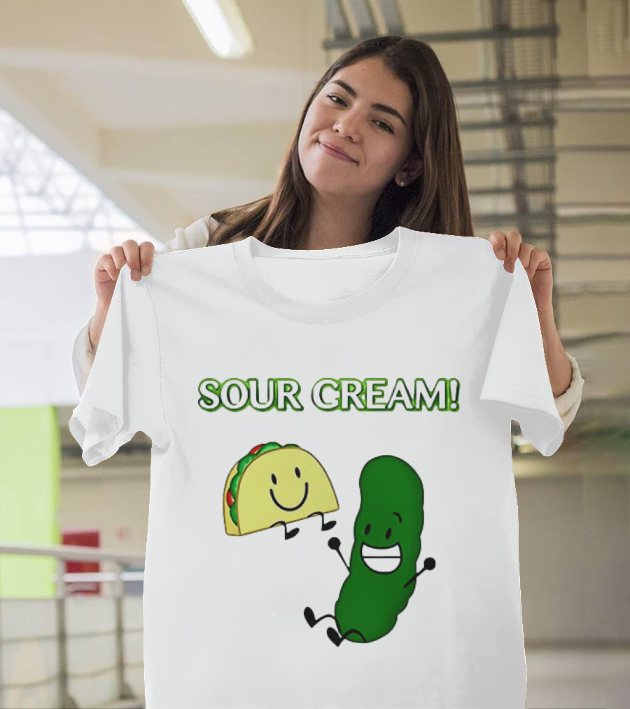 Sour Cream Pickle And Taco Happy Characters T-Shirt