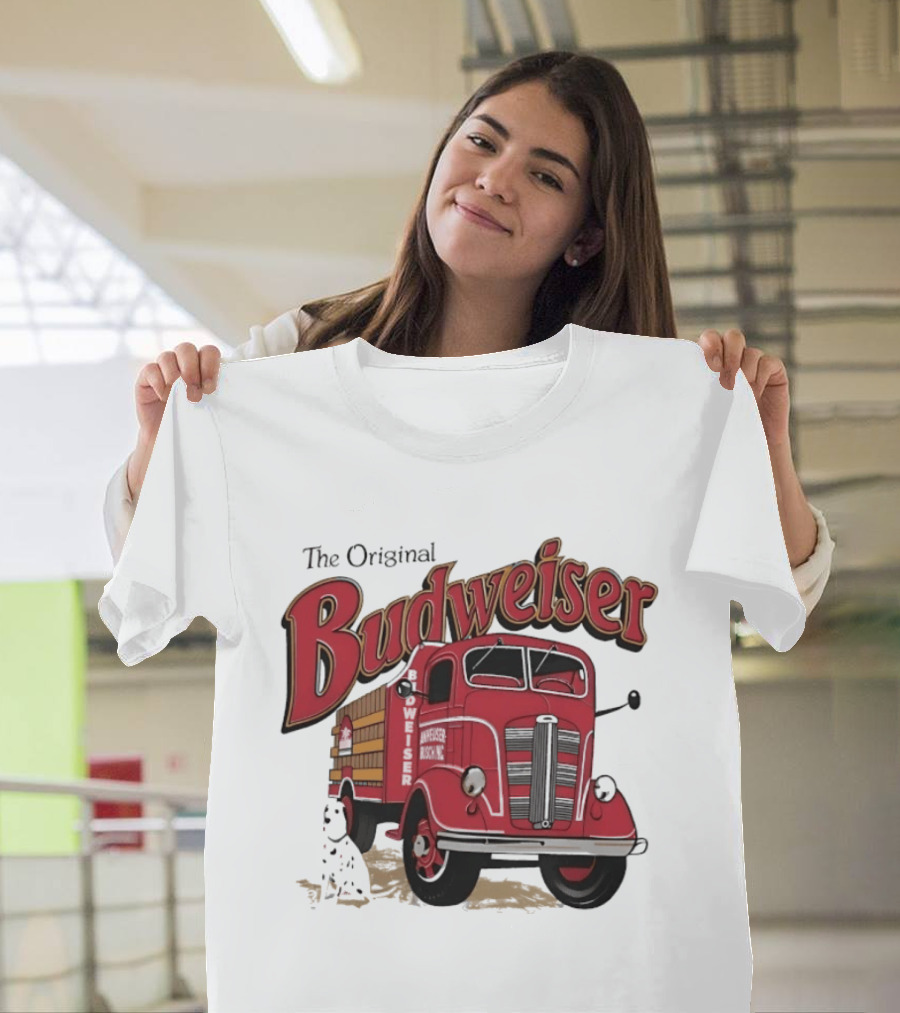 The Original Budweiser Truck With Dalmatian Iconic Beer Brand T-Shirt