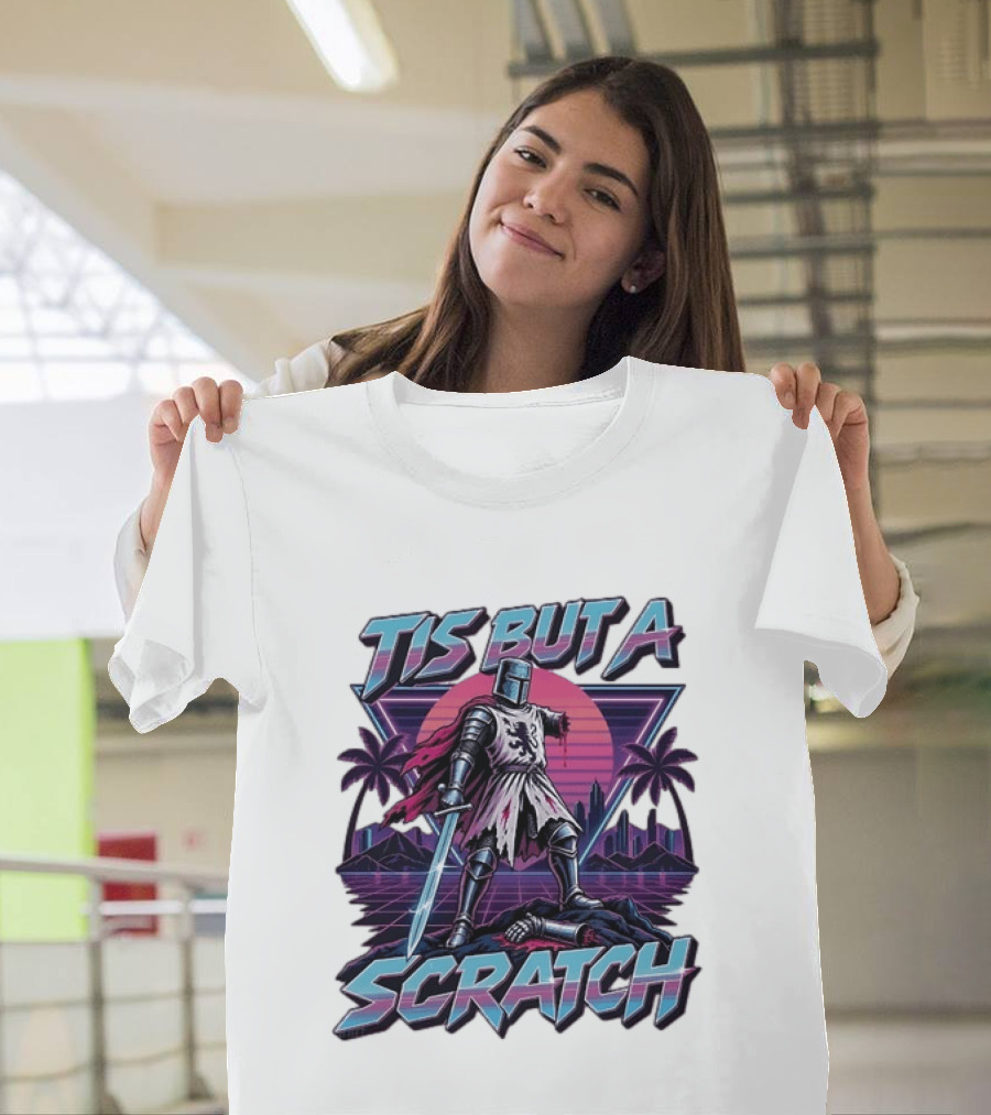 Tis But A Scratch Monty Python Knight Retro Synthwave T-Shirt