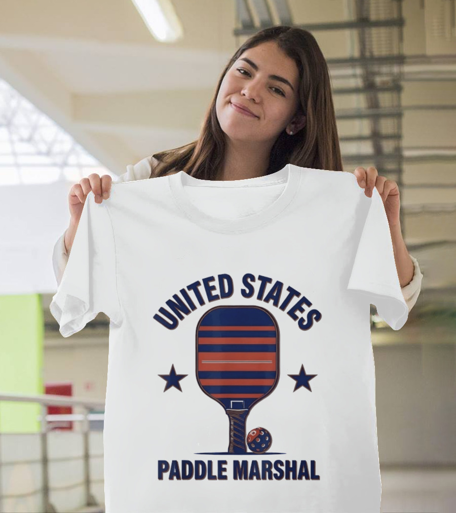 United States Paddle Marshal Pickleball Patriotic Paddle T-Shirt