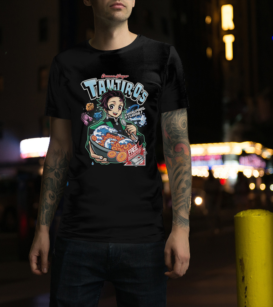 Demon Slayer Tanjiro Kamado A Whirlpool Of Flavor Free Nezuko Charms T-Shirt