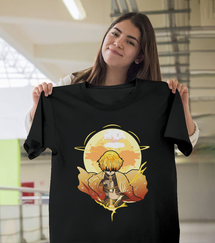 Demon Slayer Kimetsu no Yaiba Zenitsu Thunder Breathing Lightning Style Aura T-Shirt