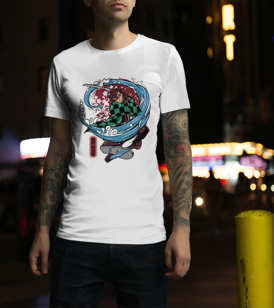 Demon Slayer Kimetsu No Yaiba Tanjiro Kamado Water Breathing Technique T-Shirt