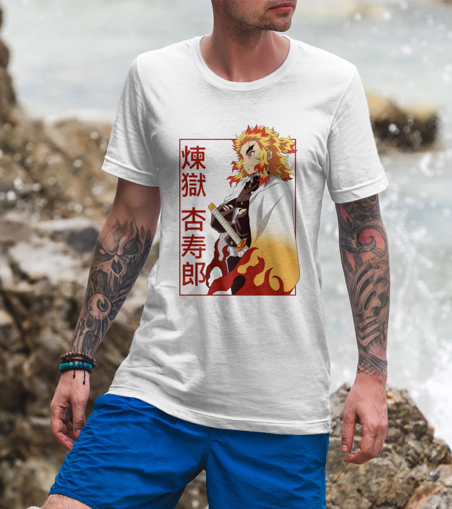 Demon Slayer Kimetsu No Yaiba Rengoku Kyojuro Flame Hashira T-Shirt