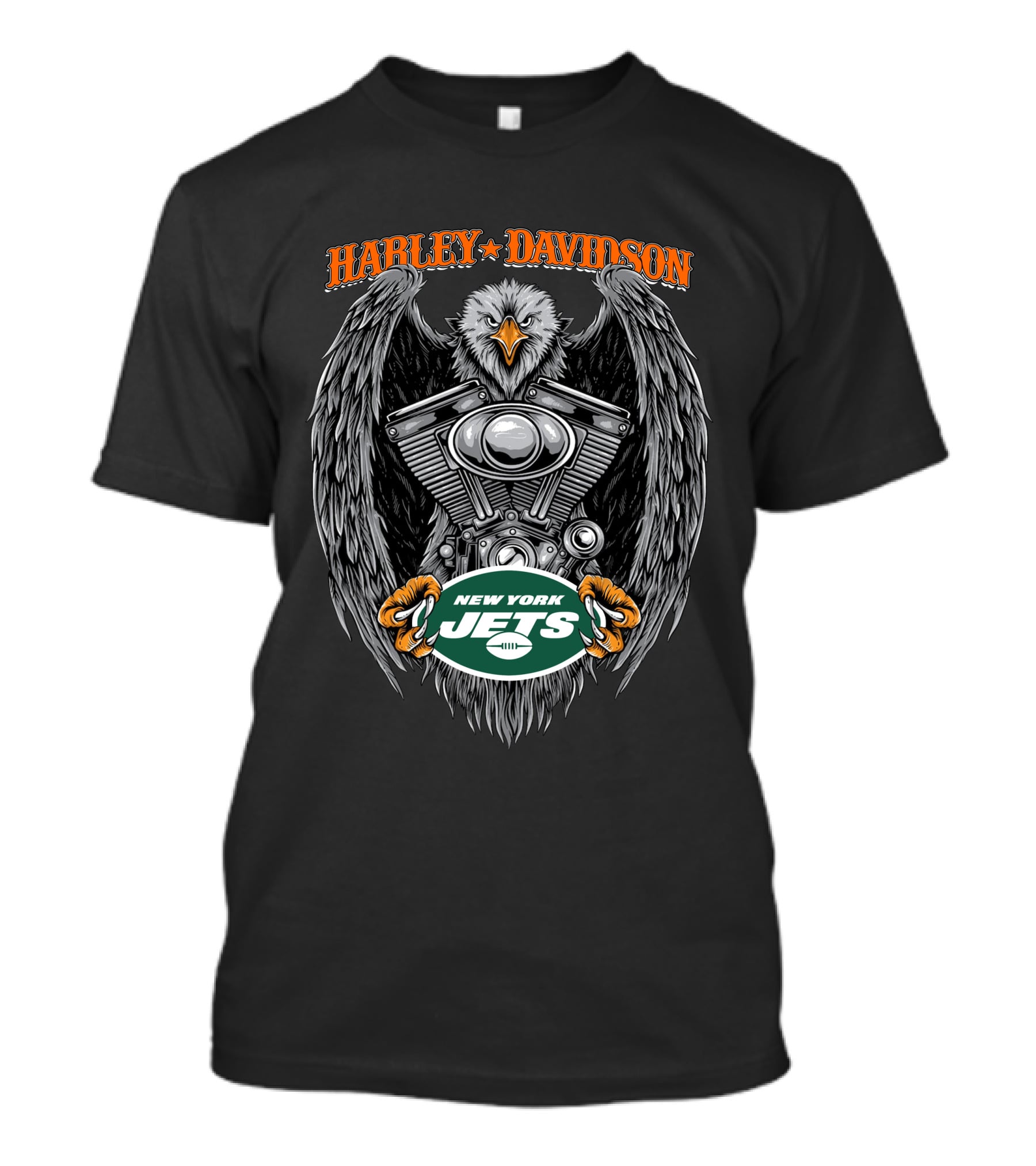 Harley Davidson New York Jets Eagle Engine T-Shirt
