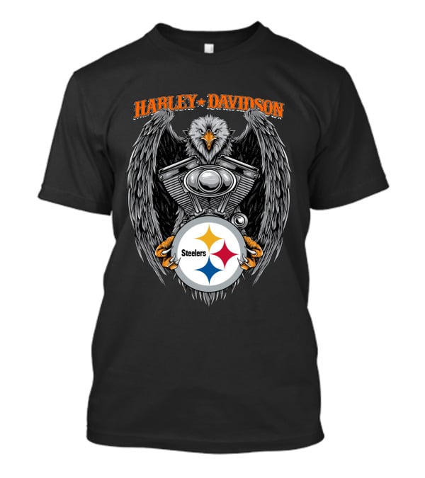 Harley Davidson Eagle Pittsburgh Steelers Collaboration T-Shirt