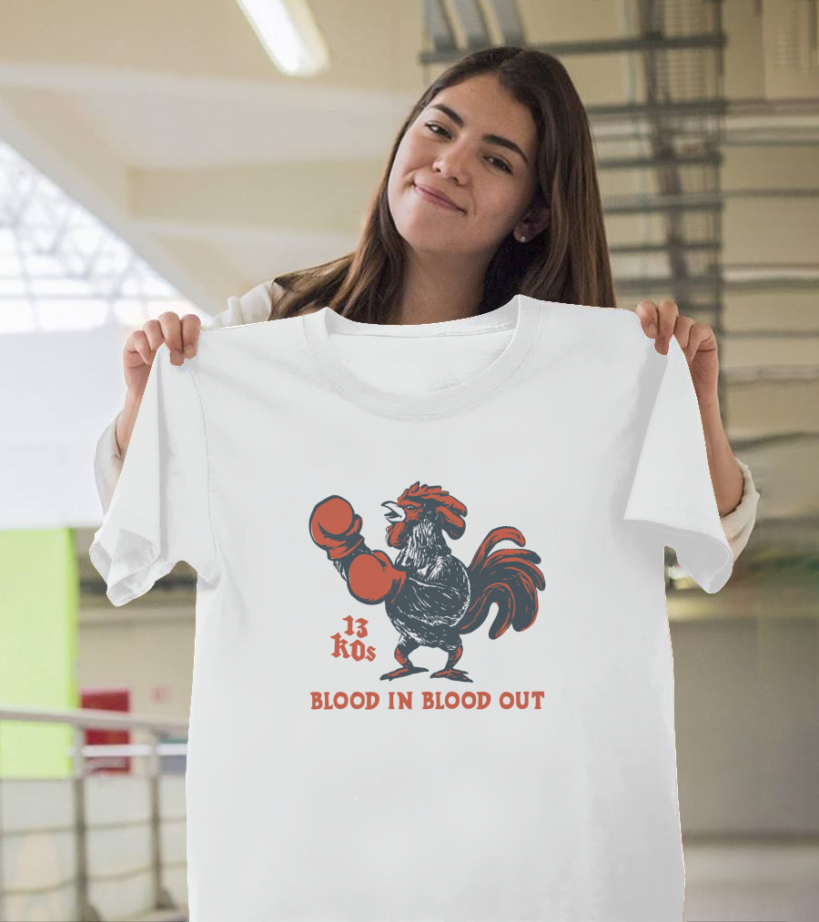 National Hispanic Heritage Month 13 KOs Blood In Blood Out Arturo Draws Rooster Boxing Gloves T-Shirt