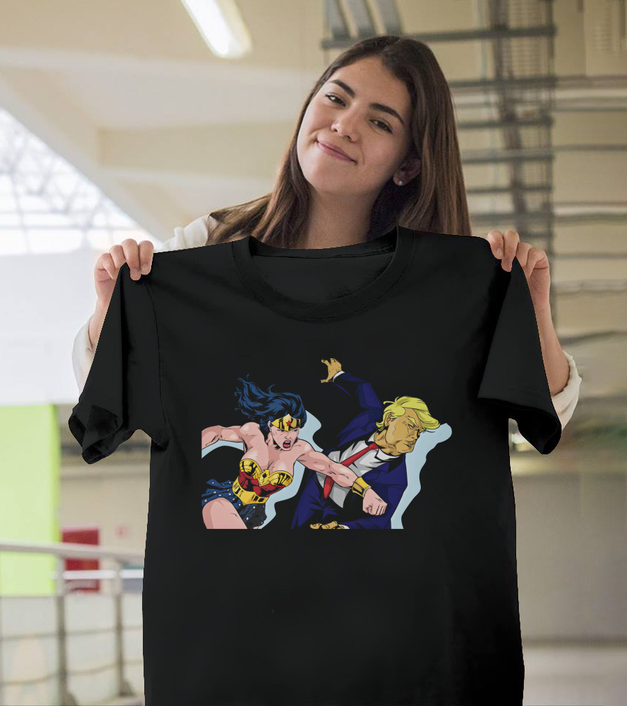 Wonder Woman Punching Donald Trump Tara Dublin Rocks T-Shirt