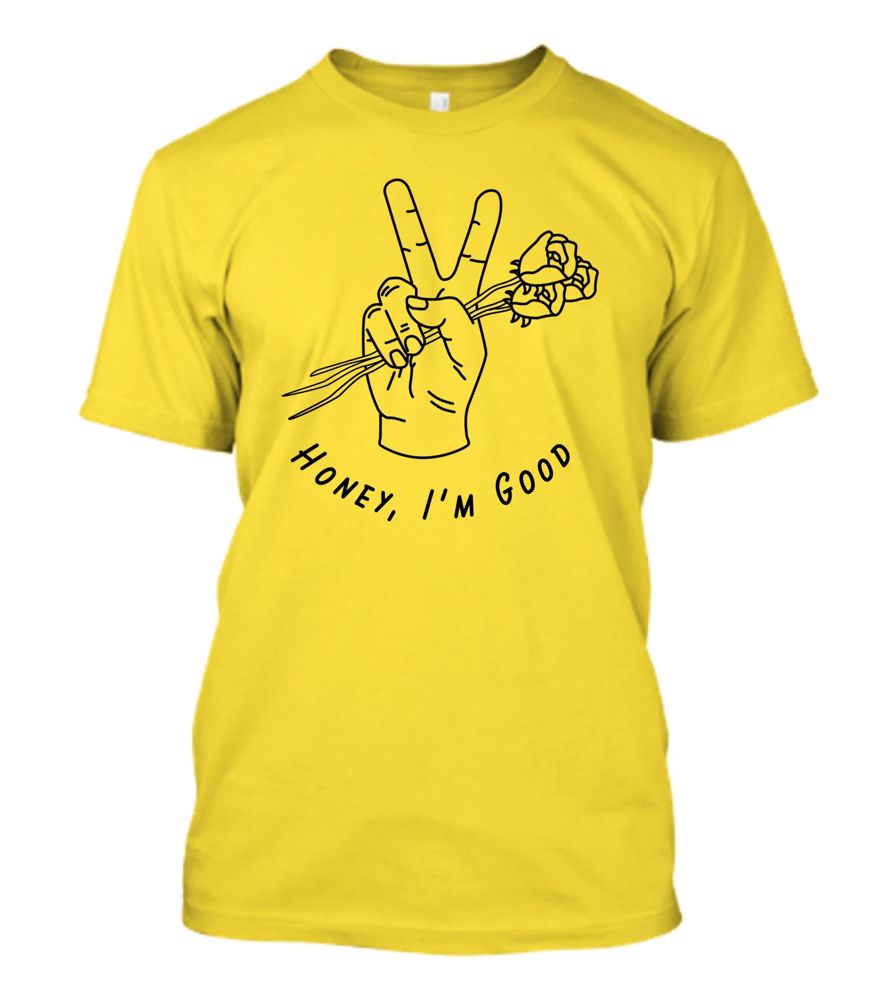 Andy Grammer Honey I'm Good Yellow Hand Peace Sign Roses T-Shirt