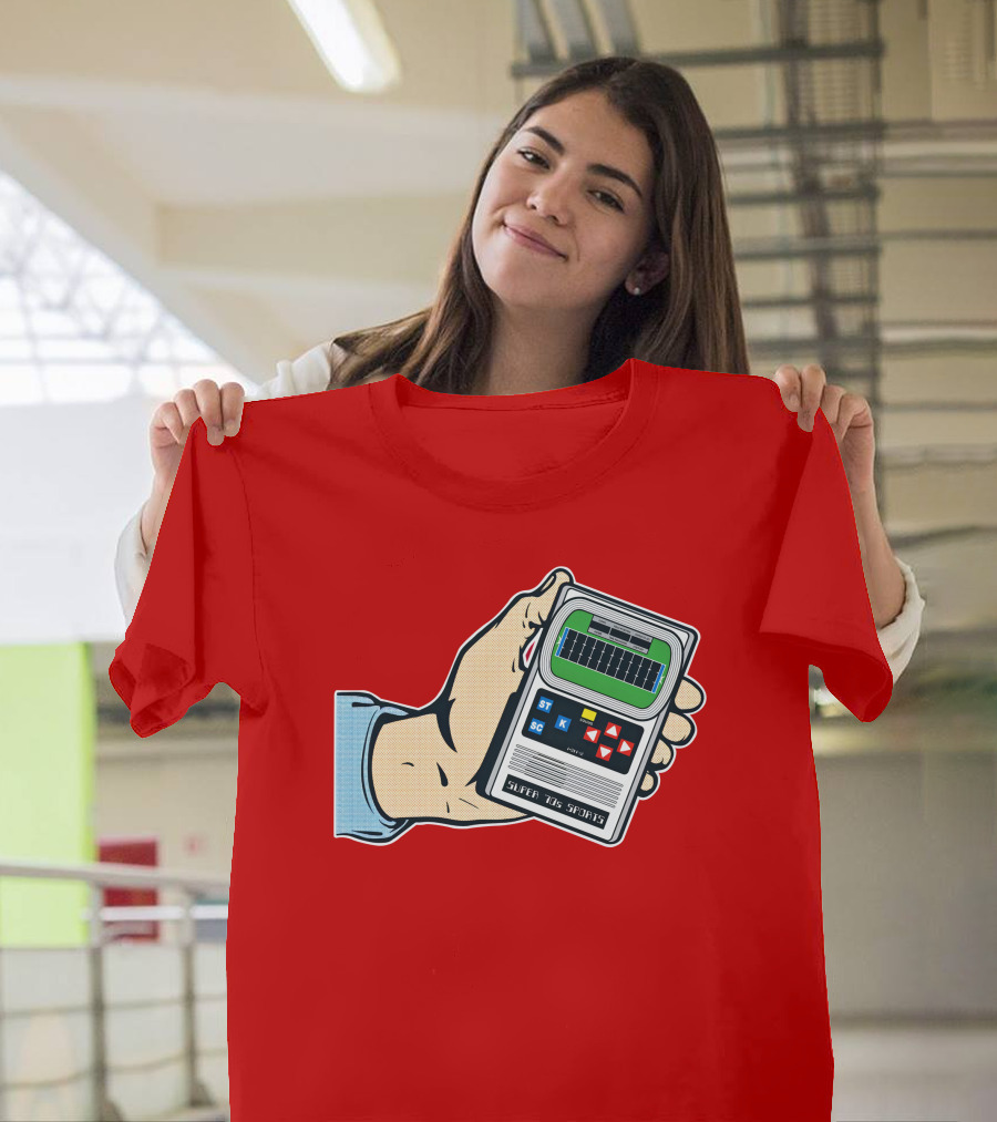 Super 70s Sports Handheld Electronic Football Vintage Style Retro Gaming Nostalgia T-Shirt
