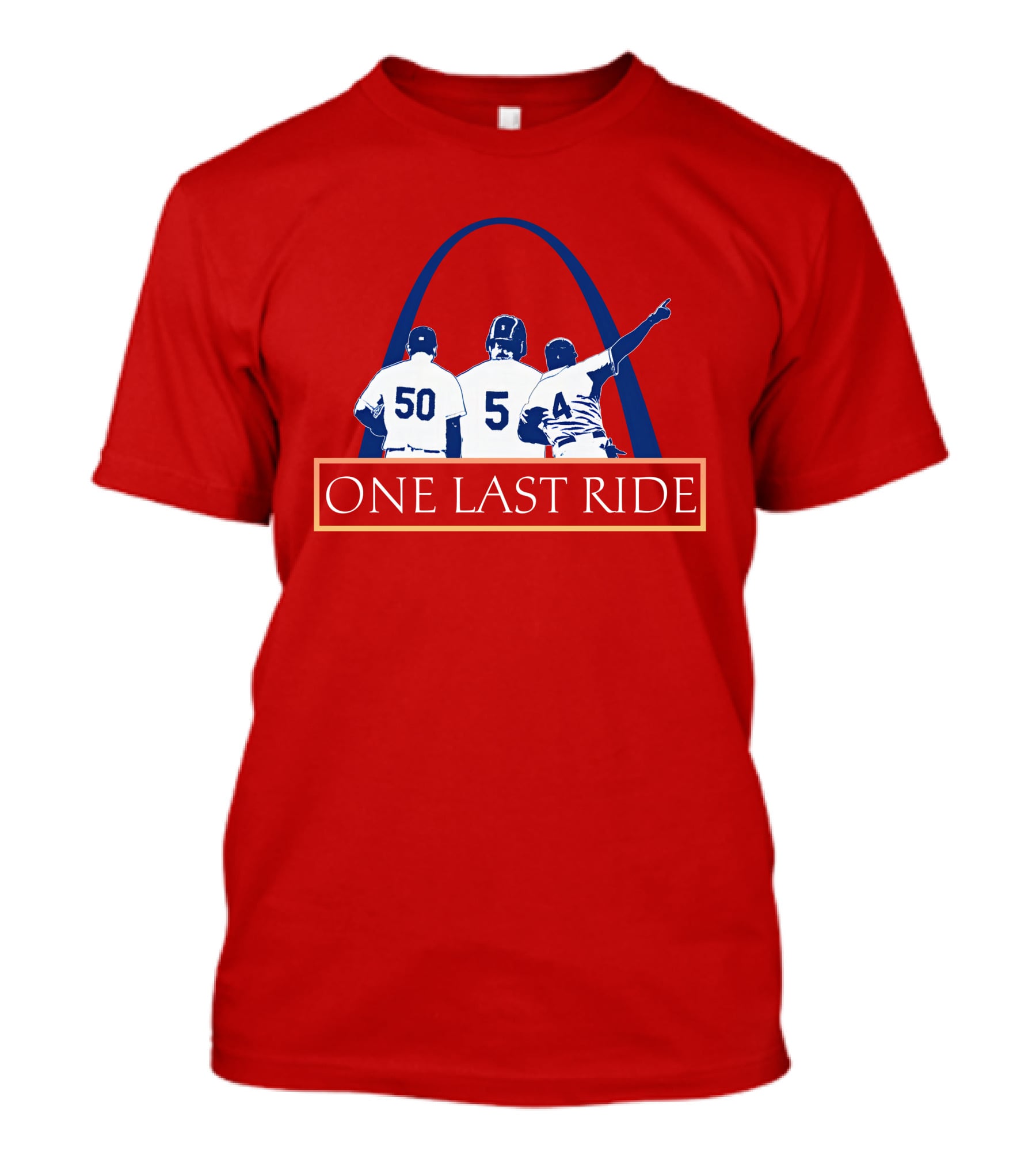 Stl Sports Central Store One Last Ride Baseball Tribute With Arch T-Shirt