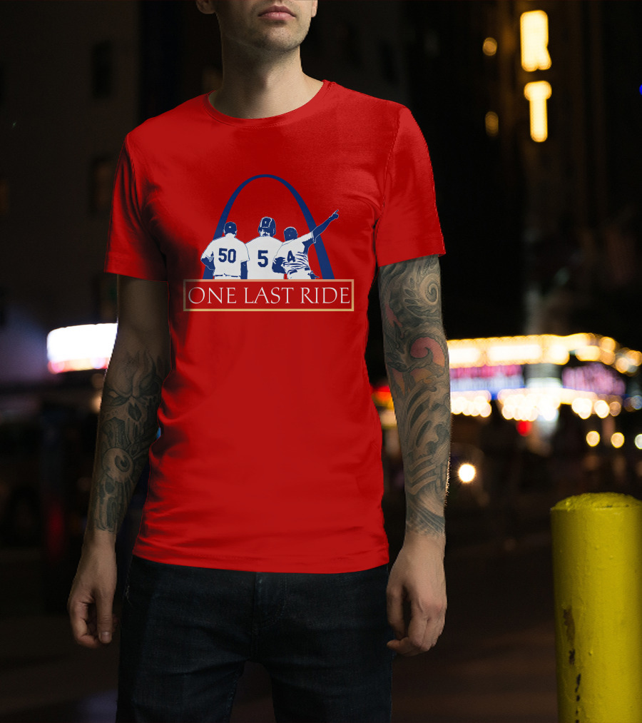 Stl Sports Central Store One Last Ride Baseball Tribute With Arch T-Shirt