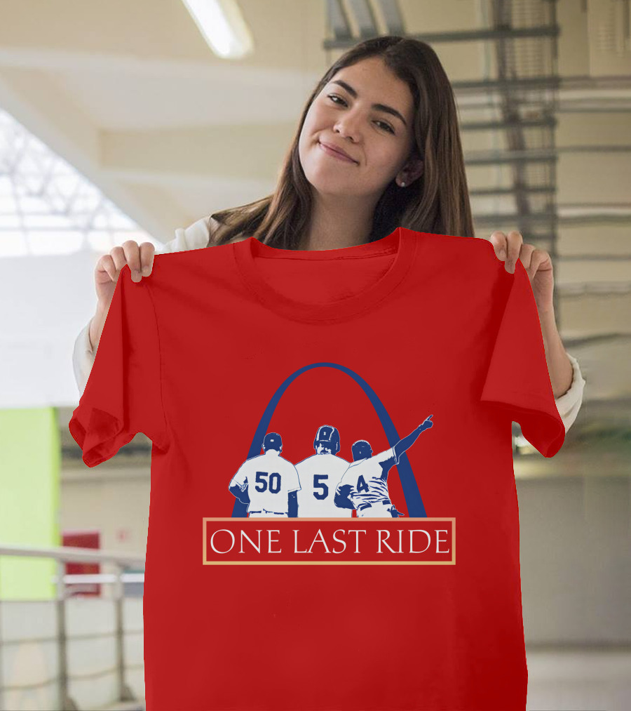 Stl Sports Central Store One Last Ride Baseball Tribute With Arch T-Shirt