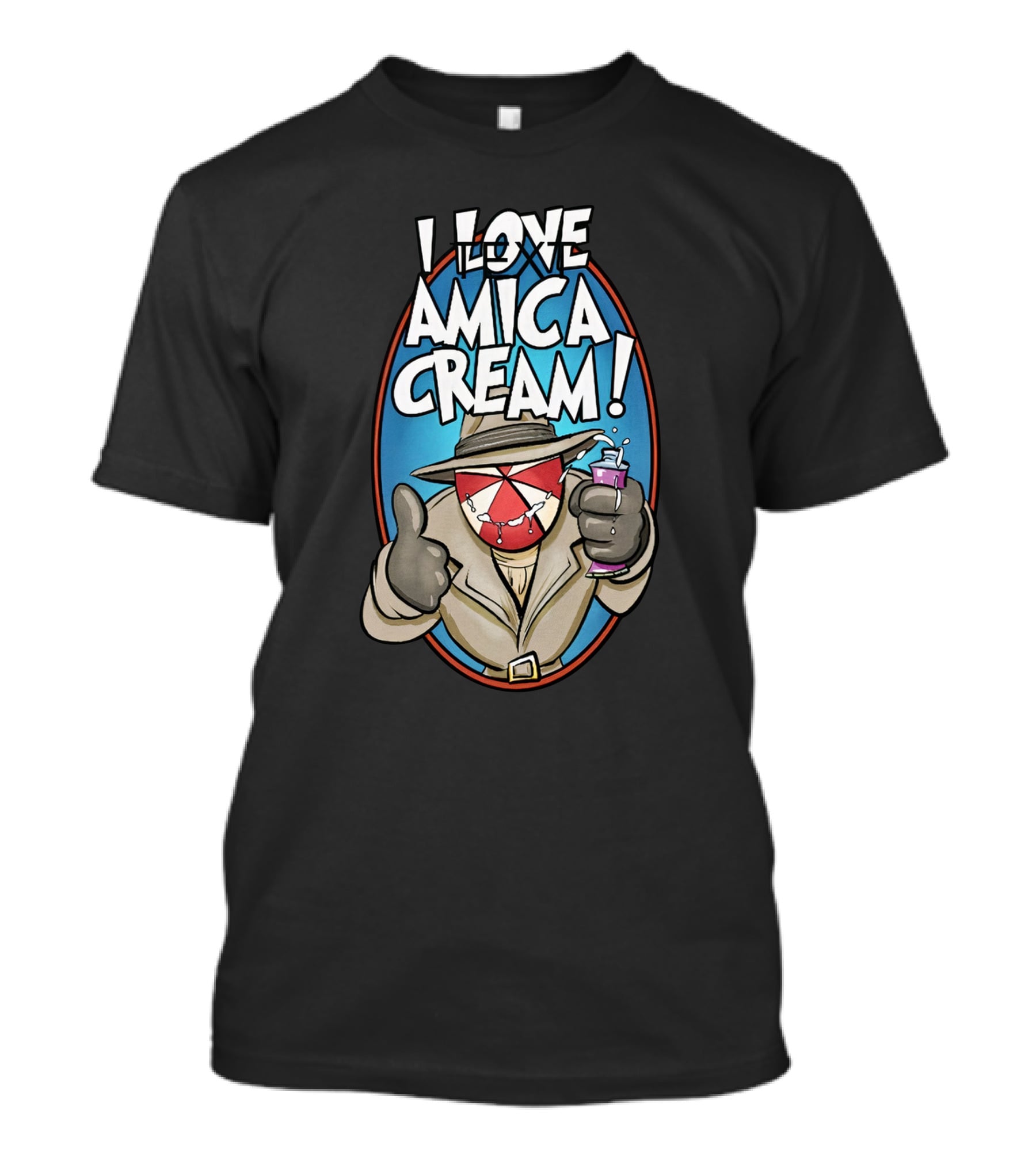 I Love Amica Cream That Umbrella Guy Thumbs Up With Drink T-Shirt