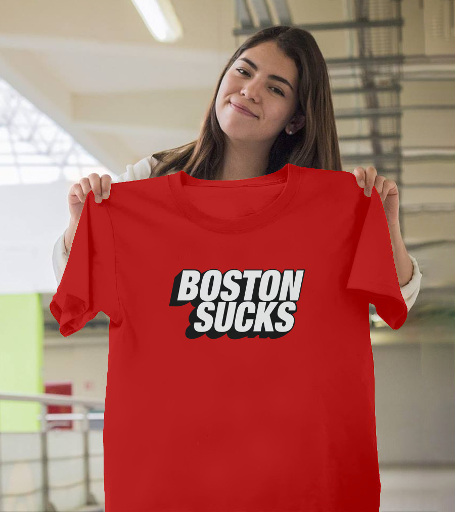 New York Post Sports Boston Sucks Red T-Shirt