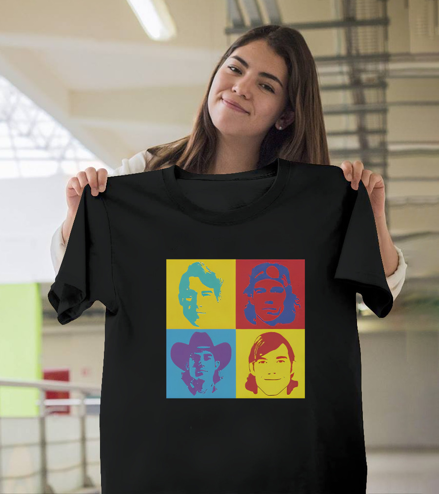 Danny Duncan Merch Pop Art Style 4 Faces Black T-Shirt