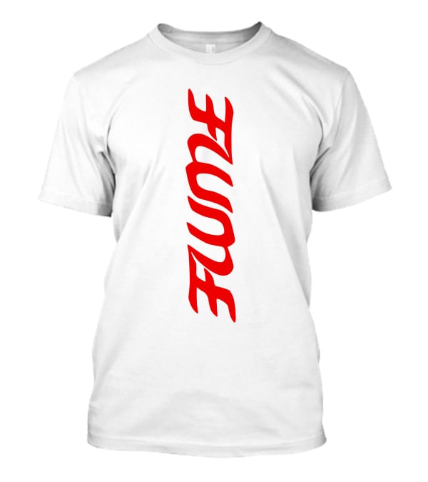 Flume Red Vertical Text Logo Merch T-Shirt