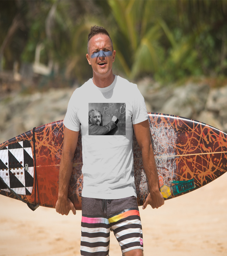 Guy Fieri Merch Guy-Nstein R Equals Zero Equation Chalkboard Image T-Shirt