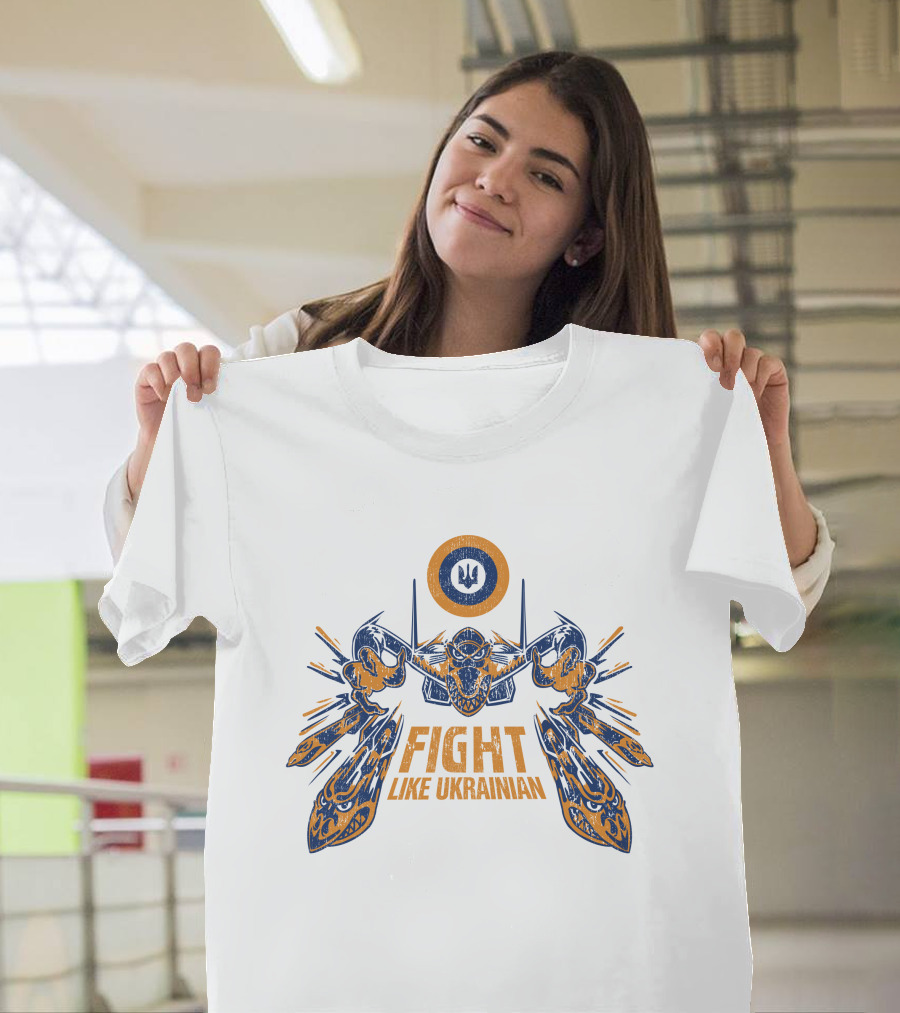 Fight Like Ukrainian Jet Fighter with Symbolic Emblem T-Shirt