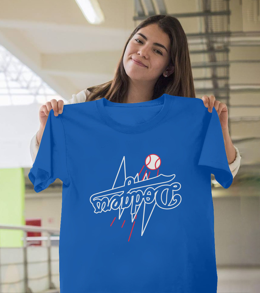 GoldenKnightGFX Dodgers Bolt Baseball T-Shirt