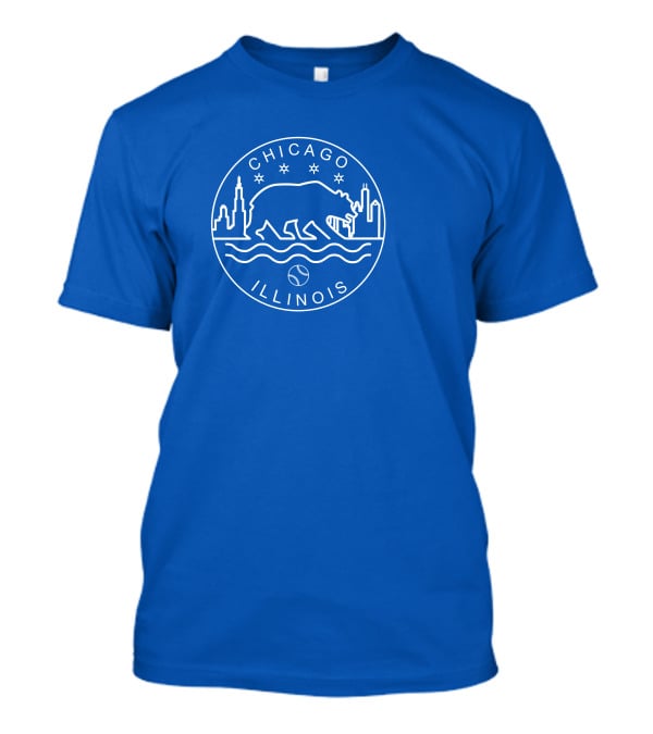 Chicago Illinois Bear Skyline Stars Baseball Seal 1908 T-Shirt