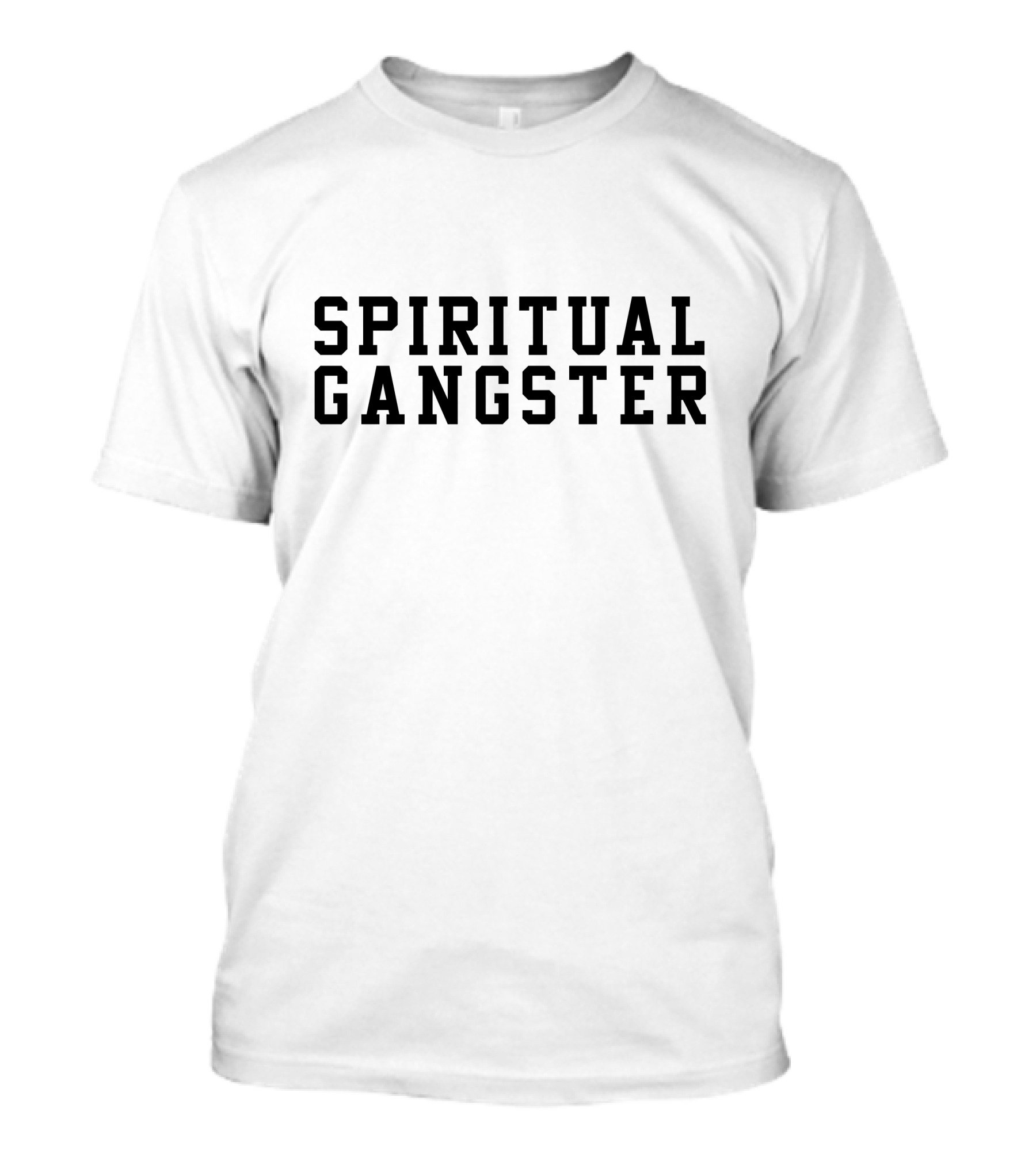 Spiritual Gangster Varsity Style Text Bold Typography T-Shirt