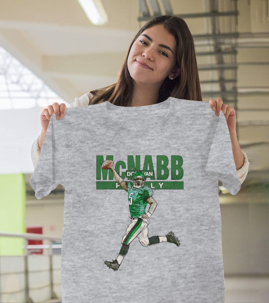 Donovan McNabb Philly Football Green Number 5 Drawing T-Shirt