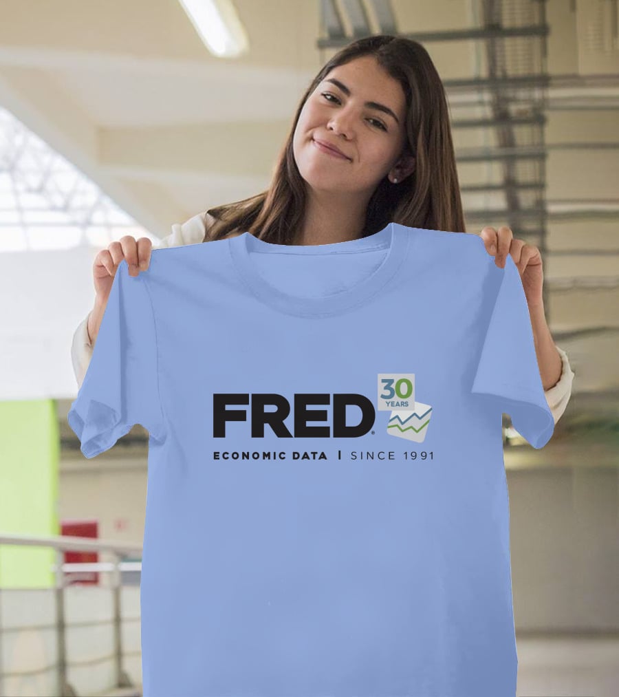 FRED Economic Data 30 Years Since 1991 T-Shirt